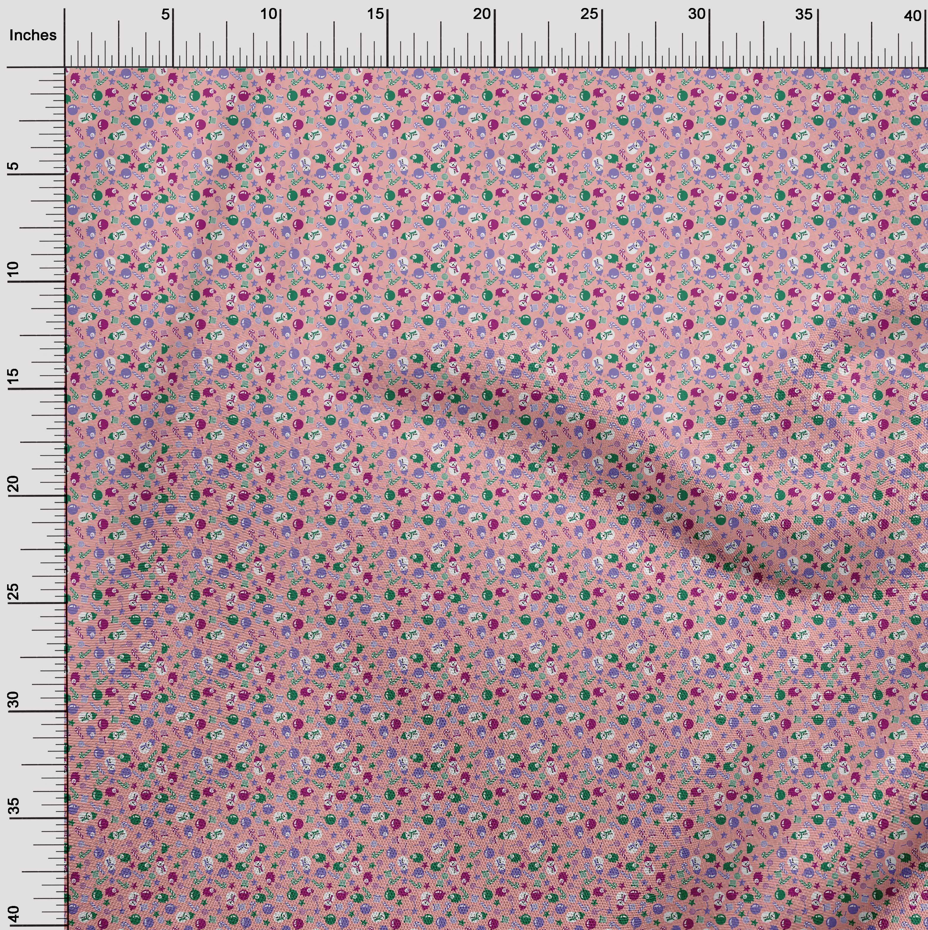 oneOone Cotton Flex Light Pink Fabric Christmas Sewing Craft Projects Fabric Prints By Yard 40 Inch Wide