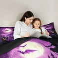 thumbnail image 4 of jejeloiu Spooky Pumpkin Lantern 7-Piece Twin Bedding Sets,Cartoon Halloween Witch Bedding Comforter Set,Spooky Castle Sheet Sets For Boys Teens,Ultra Soft Home Decor Reversible, 4 of 8