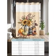 thumbnail image 6 of No Hook Cloth Fabric Shower Curtain with Snap in Liner, Fall Sunflower Waterproof Shower Curtains Set with See Through Top Window, Thanksgiving Pumpkin Botanical Leaves Linen Bath Curtains 72"x96", 6 of 6