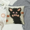 thumbnail image 2 of Nawypu  Cute Tufted Throw Pillow Case Soft Cat Paw Decorative Aesthetic Pillowcase Cushion Case with Tassels for Couch Sofa Bed Bedroom Living Room, Black, 2 of 5