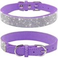 thumbnail image 1 of Collar de perro con diamantes de imitación, lindo y deslumbrante cuero de gamuza suave, collar de diamantes de imitación para perro y gato(xs, negro), 1 of 4