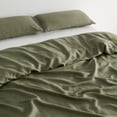 thumbnail image 3 of Great Bay Home 100% European Flax Linen Duvet Cover Set, Lightweight, Breathable, 3-Piece Set (Moss, King / California King), 3 of 4