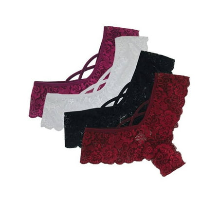 

LAPA Women Underwear Lace Seamless Thongs Panties Lingerie 4 Pack