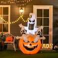 thumbnail image 2 of HOMCOM 6FT Halloween Inflatable Pumpkin Jack-O-Lantern Ghosts for Garden, 2 of 10