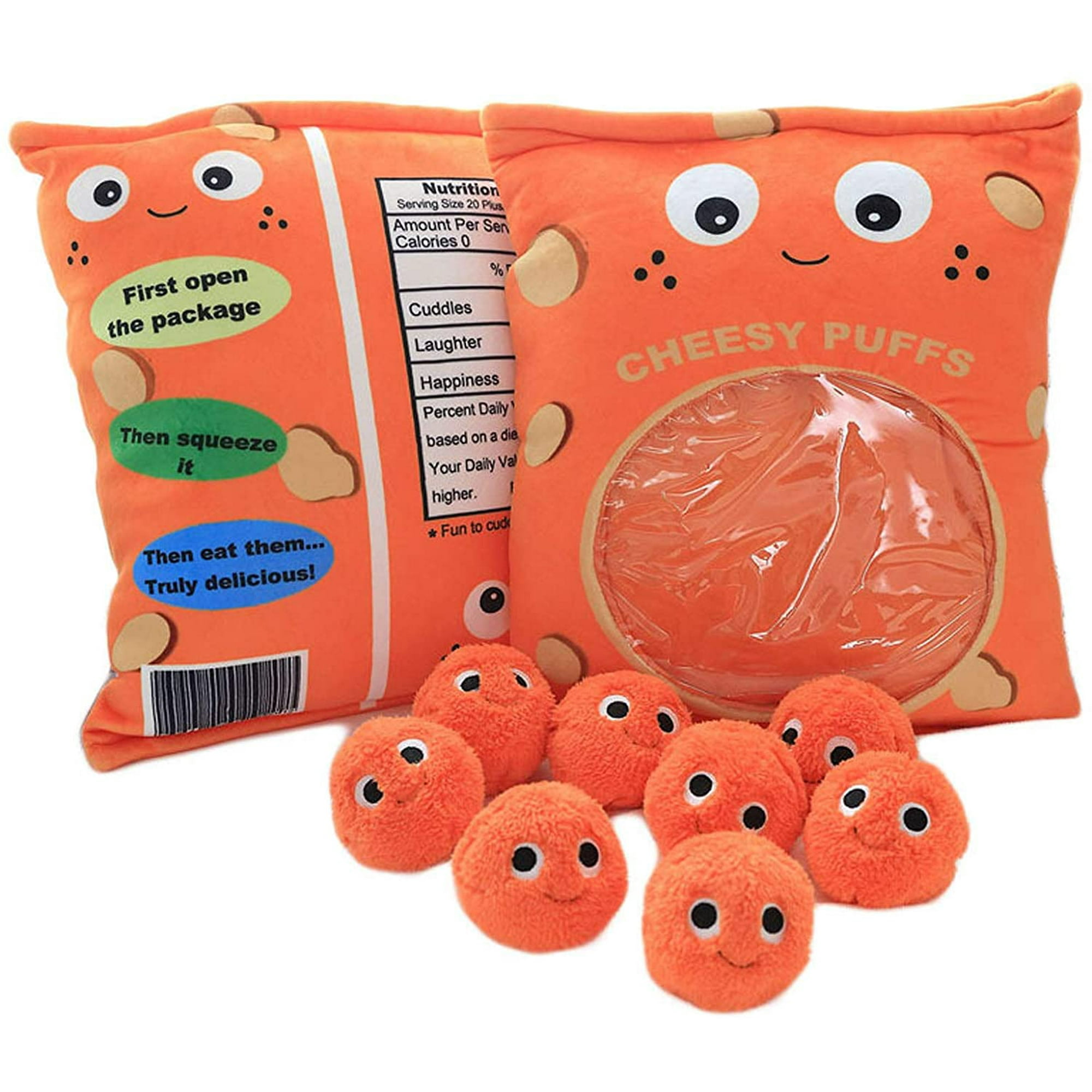 Plush Pillow Cheese Puffs Pillow Cheesy Puffs Plush Toy With Bag