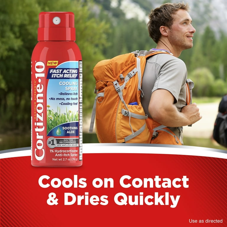 Cortizone 10 Itch Relief Cooling Spray Hydrocortisone 1% Aloe 2.7 oz  Fast-Acting - Walmart.com