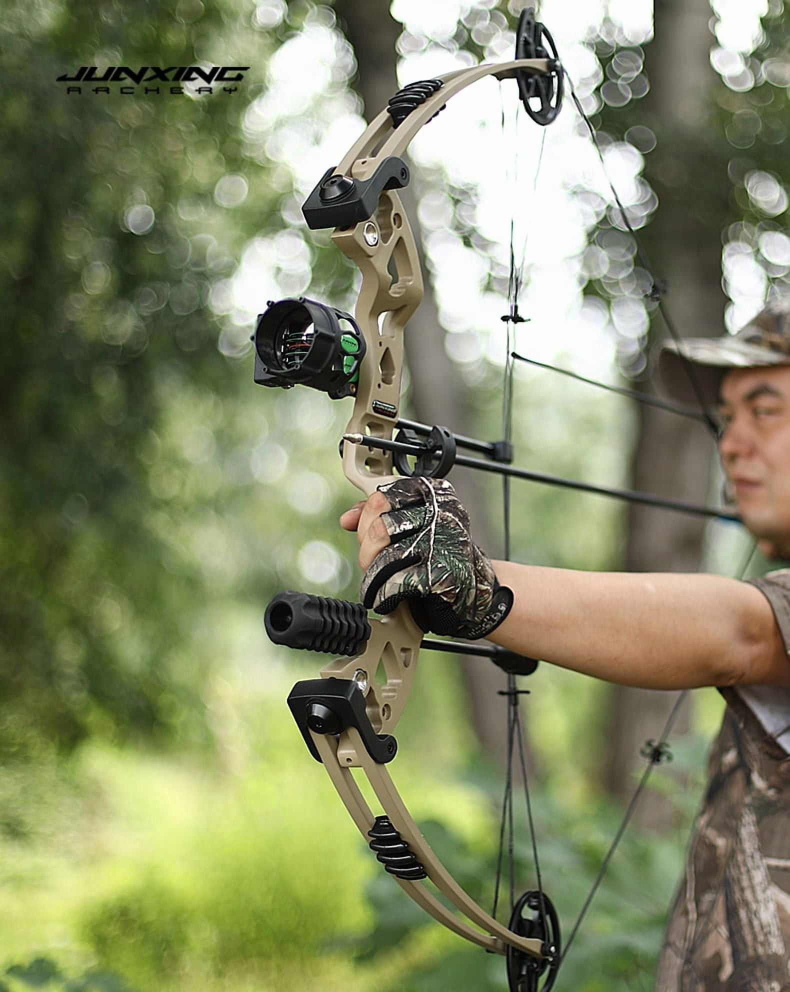 JUNXING Battleship Compound Bow and Arrows Hunting Bow 30-55 lbs