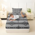 thumbnail image 4 of jejeloiu Monochrome Tribal Twin Sheets,Modern Print Bedding For Boys,Gray Black,3 Pieces,1 Fitted Sheet and 1 Pillowcase, 4 of 6