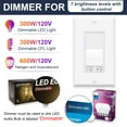 thumbnail image 4 of Greencycle 6 PCS Dimmer Switch, No Neutral Wire Required, Single Pole/3-Way, Compatible with Dimmable LED/CFL/Incandescent, UL Listed, White with Wall Plate, 4 of 8