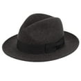 thumbnail image 4 of DRY77 Mens Godfather Milano Wool Felt Fedora Grosgrain Band Center Winter Hat, 4 of 22