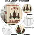 thumbnail image 5 of Vintage Farmhouse Christmas Shower Curtain Holiday Tree Bathroom Decor Pine Tree in Christmas Red and Green Bath Curtain Rustic Winter Holiday Hooks Included 72X72IN, 5 of 6