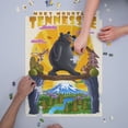 thumbnail image 3 of Smoky Mountains, Tennessee, Black Bear on Log, Mid-Century Inspired (1000 Piece Puzzle, Size 19x27, Challenging Jigsaw Puzzle for Adults and Family, Made in USA), 3 of 4
