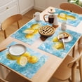 thumbnail image 5 of Lemon Yellow Placemats Set of 8 Blue Lake Wave Summer Tropical Watercolor Place Mats Indoor Wipeable Table Mats Washable Cloth Dining Table Placemats for Kitchen Holiday Party Home Decor 13x19 Inch, 5 of 9