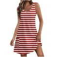 thumbnail image 1 of Yuyuzo Robes Décontractées pour Femmes Été Robes T-Shirt Couverture de Plage Robe Débardeur Rayée avec Poches, 1 of 4