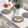 thumbnail image 6 of Ryvnso White and Black Stripe Pattern Round Plate Mats Dining Table Placemat Set of 6 for Holiday Decoration, 6 of 7