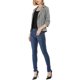 thumbnail image 2 of Blazer a rayas para mujer INSPIRE CHIC de 3/4 de mangas, casual, de frente abierto y con solapa muesca, 2XL, gris oscuro, 2 of 7