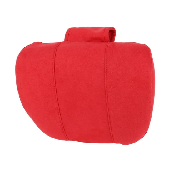 Unique Bargains Car Neck Pillow Car Seat Headrest Pillow Universal for Neck Back Breathable Suede Memory Foam Red 1 Pc