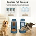 thumbnail image 6 of 2 Pack Automatic Cat Feeder and Dog Food Feeder, Gravity Stainless Steel Water Dispenser and Waterer Set for Small Medium Puppy Kitten Pets (1 Gallon x 2, Navy Blue), 6 of 6