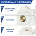 thumbnail image 4 of Uxcell Thread Star Knobs 6 Star Knurled Tightening Screw Clamping Knob Handle for Umbrella Base Replacement White 8mm x 32mm, 4 of 7