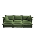 thumbnail image 6 of Gewnee Chenille Cream Deep Seat Oversized 3-Seat Sofa Couch With 3 Ottomans, Sleeper Sofa Bed Home Theater Sofa For Living Room, 6 of 22