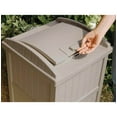 thumbnail image 2 of Suncast 30-33 Gallon Deck Patio Resin Garbage Trash Can Hideaway, Taupe (2 Pack), 2 of 6