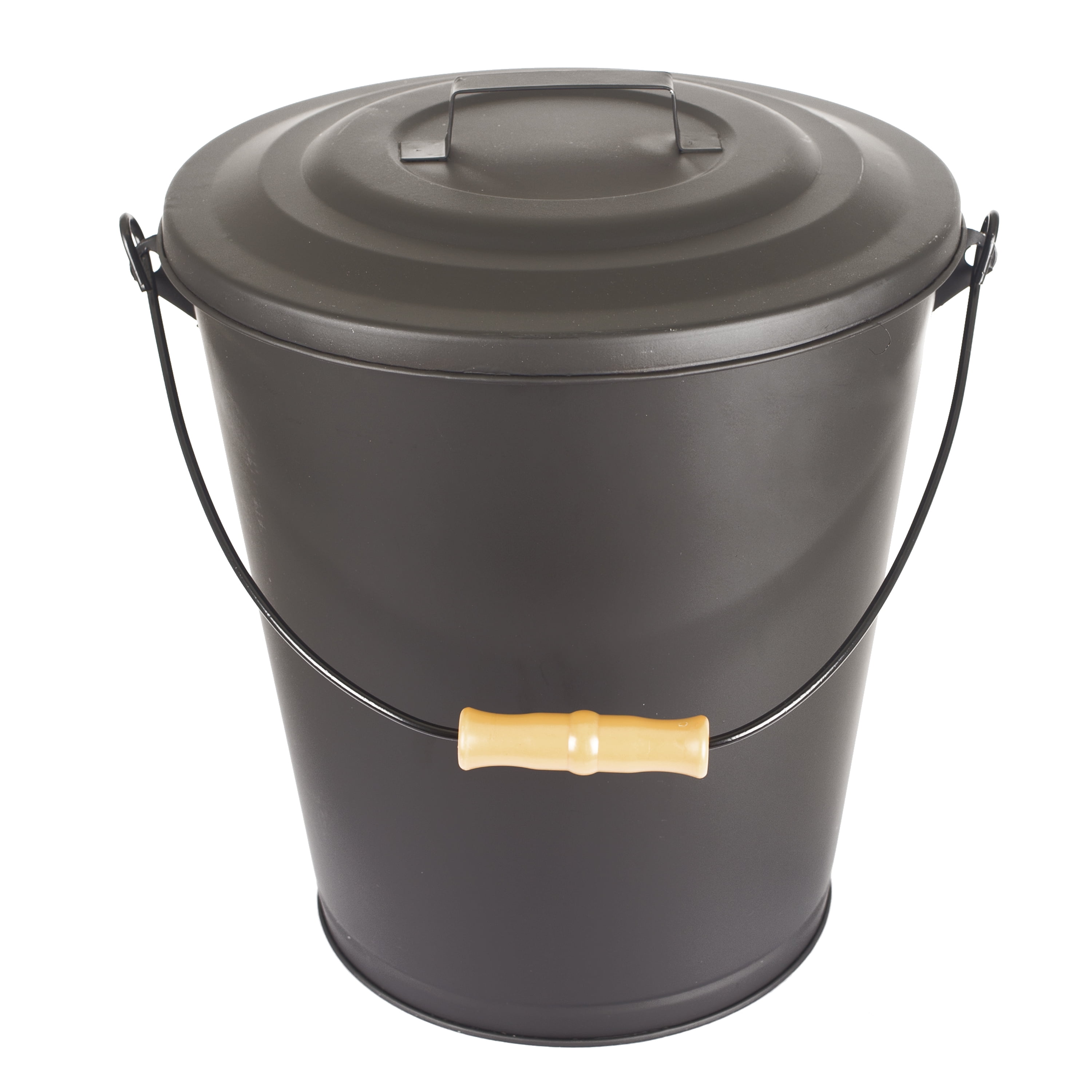 GHP Fireplace /& Wood Stove Hearth Ash Black Bucket with Lid and Handle 614 New