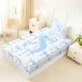 thumbnail image 4 of Manfei Blue Ribbon Bow Letter Monogrammed S Twin Sheet Sets 3pcs for Teens Girls,Kids Cartoon Bowknot Polka Dots Bedding,Breathable Home Decor, 4 of 5
