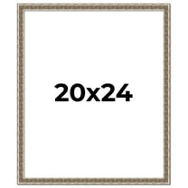 20x24 Frame Silver Versailles Ornate Solid Wood Picture Frame | 1 Inch Moulding Width | Interior