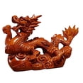 thumbnail image 5 of Tongina Wooden Carved Chinese Dragon Figurine 12cm Spring Festival for Desktop Decor A, 5 of 8