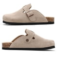 thumbnail image 2 of Sandalias Clogs & Mules de gamuza y piel con soporte en forma de arco, 2 of 7