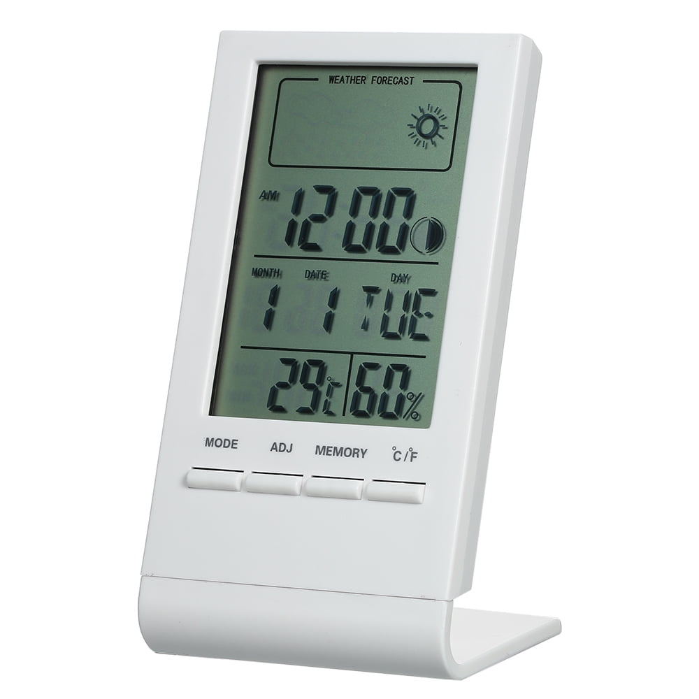 Digital LCD Thermometer Humidity Meter Room Indoor Hygrometer w/ Time Date 