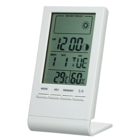 

Mini Digital Thermometer Indoor Hygrometer Room ℃/℉ Temperature Humidity Monitor Meter Gauge Alarm Clock Thermo-Hygrometer with Max Min Value Display