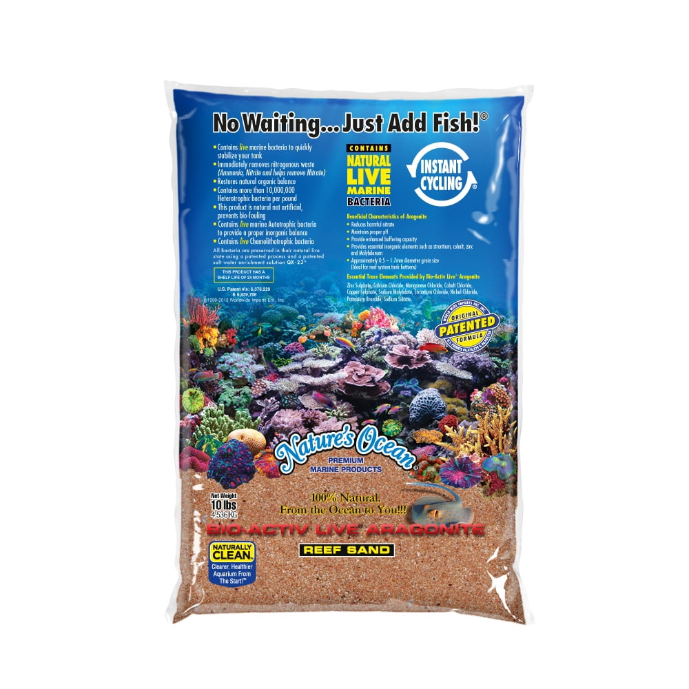 BioActiv Live® Aragonite Australian Gold Reef Sand for Aquariums, 10