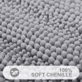 thumbnail image 2 of Alfombra de baño Grandaily Chenille a rayas, 60 x 40 cm, color gris absorbente, 2 of 7