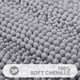 thumbnail image 2 of Alfombra de baño Grandaily Chenille a rayas, 60 x 40 cm, color gris absorbente, 2 of 7