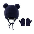 thumbnail image 2 of 2Pcs/Set Unisex Baby Toddler Hat and Mitten Set Winter Knitted Thick Warm Beanie Cap Gloves for Infant Boys Girls, 2 of 8
