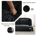 thumbnail image 6 of 2-in-1 Convertible Sofa Bed,Lazy Sofa Extra Large Floor Couch with 5 Adjustable Position,Chenille Loveseat Sofa,Double Human Dog Bed for Living Room & Bedroom,Black, 6 of 6