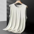thumbnail image 4 of Tank Tops for Men Ice Silk Mesh Quick Dry Plus Size Summer, Breathable Sleeveless Undershirt for Workout Muscle Gym Athletic, Grey L, 4 of 4