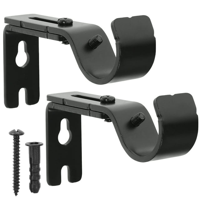 1 Set Curtain Rod Brackets with Screws Home Rod Bracket for Walls Curtain Rod Holder for Adjustable
