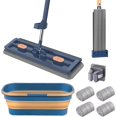 thumbnail image 1 of 2025 New Saker Plus Mop, 360° Rotation Saker Plus Flat Mop and Bucket Set, Wet and Dry Large Self Wringing Flat Mop with 6 Washable Microfiber Pads, for Tile Hardwood Windows, 1 of 8