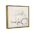thumbnail image 3 of Stupell Industries Corgi Dog Lolling Tongue Graphite Pencil Sketch Drawing Print Metallic Gold Floating Framed Canvas Print Wall Art, Design by George Dyachenko, 3 of 9