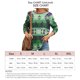 thumbnail image 1 of Camiseta impresa Estilo étnico de la vendimia Cuello redondo Pullover de manga larga Camisa suelta Verde S, 1 of 5