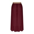 thumbnail image 3 of Ygbgbb Women's 2026 Summer Casual Maxi Skirt High Waisted Boho Flowy A-Line Skirt with Belt Fashion Solid Long Skirt for Beach Party and Everyday Wear Wine M, 3 of 6