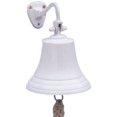 thumbnail image 4 of Hampton Nautical 3xglass-101 Solid Brass Hanging Ship's Bell 9"-White Powder Coated Nautical Home Decoration, 9 inch, 4 of 5
