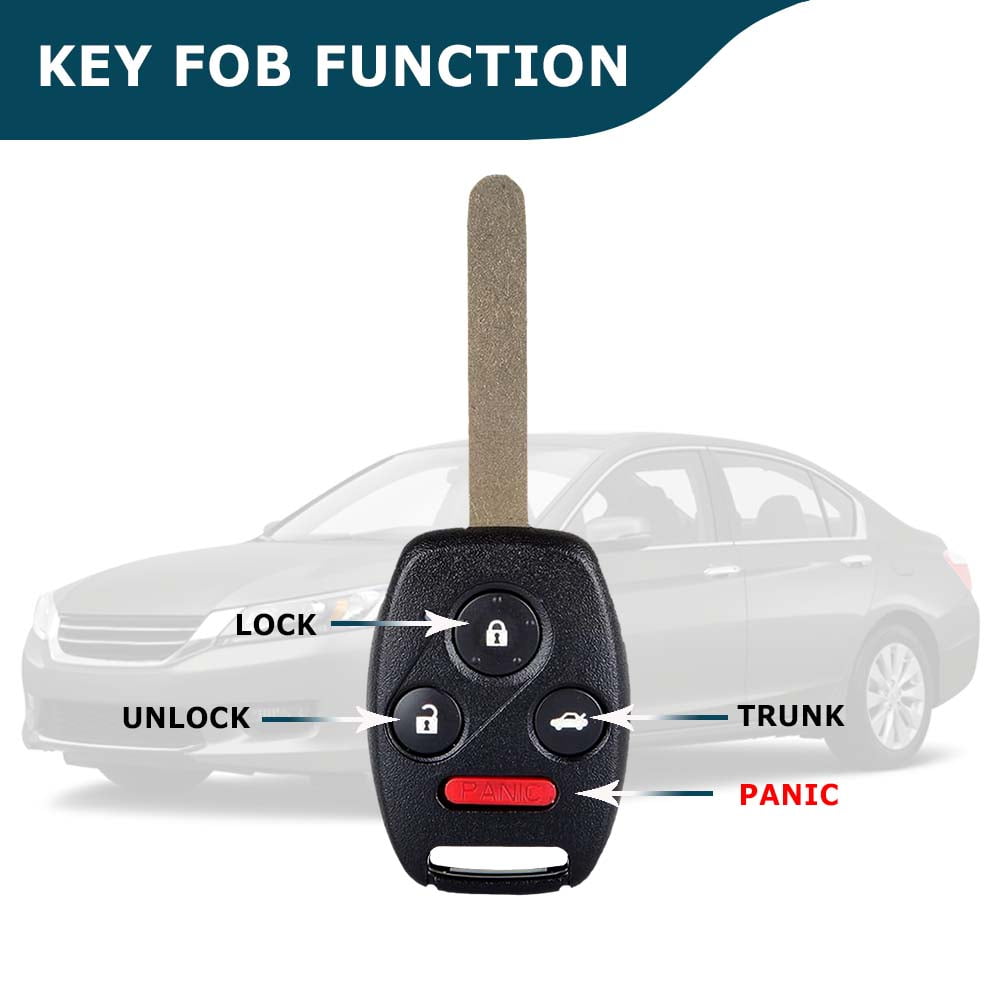 AKS KEYS New Replacement for Honda Accord 4 Dr 2008-2014 Remote Head Key Fob KR55WK49308