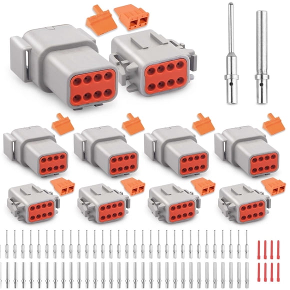 Kit de Conectores JRready Deutsch DTM de 8 Pines con 20 Contactos Sólidos