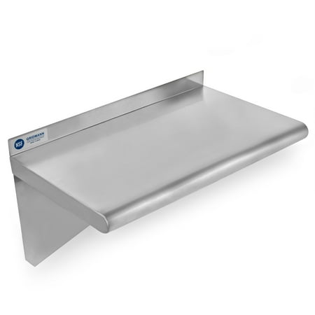 Nsf Stainless Steel Wall GRIDMANN NSF Stainless Steel Kitchen Wall Mount Shelf Commercial Restaurant Bar w/ Backsplash - 18