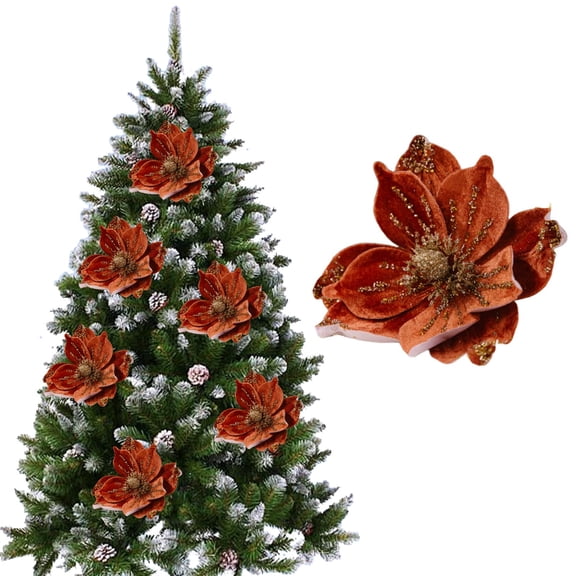 Clearance Under $3 Artificial Christmas Flower Christmas Velvet Flower Cloth For Christmas Mantel Garland Holiday Table Centerpiece (C) (1Pc)