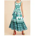thumbnail image 5 of Vestidos de playa de estilo bohemio de verano para mujer, vestido de tirantes finos con estampado a media pierna, 5 of 5