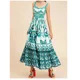 thumbnail image 5 of Vestidos de playa de estilo bohemio de verano para mujer, vestido de tirantes finos con estampado a media pierna, 5 of 5